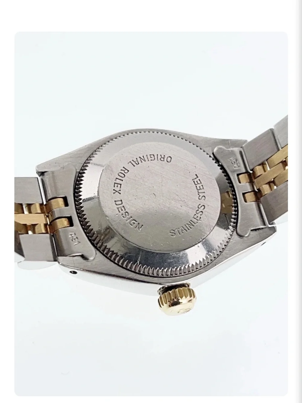 Rolex Lady Oyster Perpetual Gold & Steel Champagne Dial 26mm Women's Watch 6719